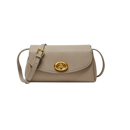 Baguette Twist Lock Leather Shoulder Bag Nalandu