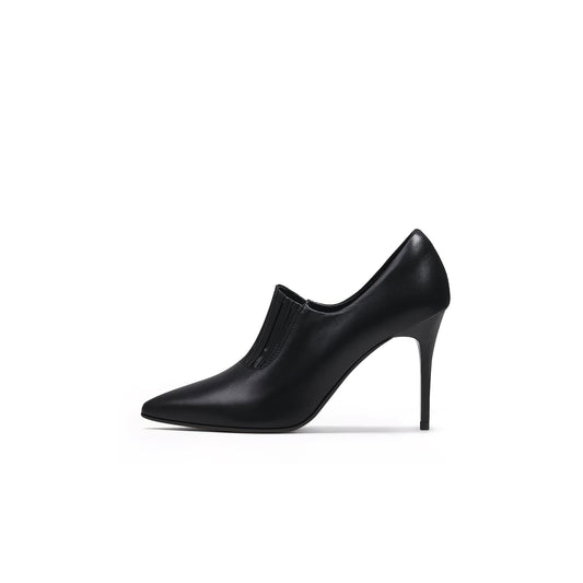 Black Leather Stilettos Jady Rose