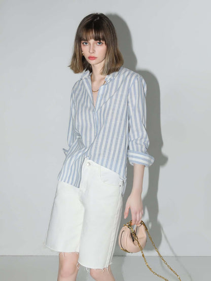 Blue & White Striped Shirt Cocobella