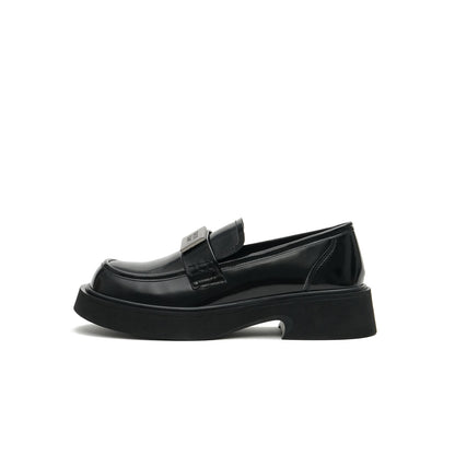 British Style Glossy Leather Loafers Masoomake