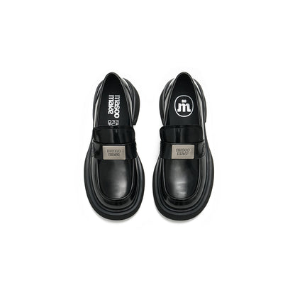 British Style Glossy Leather Loafers Masoomake