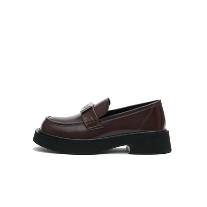 British Style Glossy Leather Loafers Masoomake