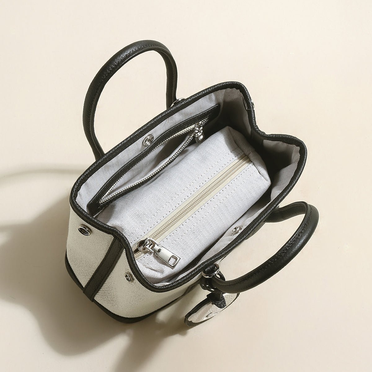 Canvas Panda Leder Handtasche - Giovanni Battaglia