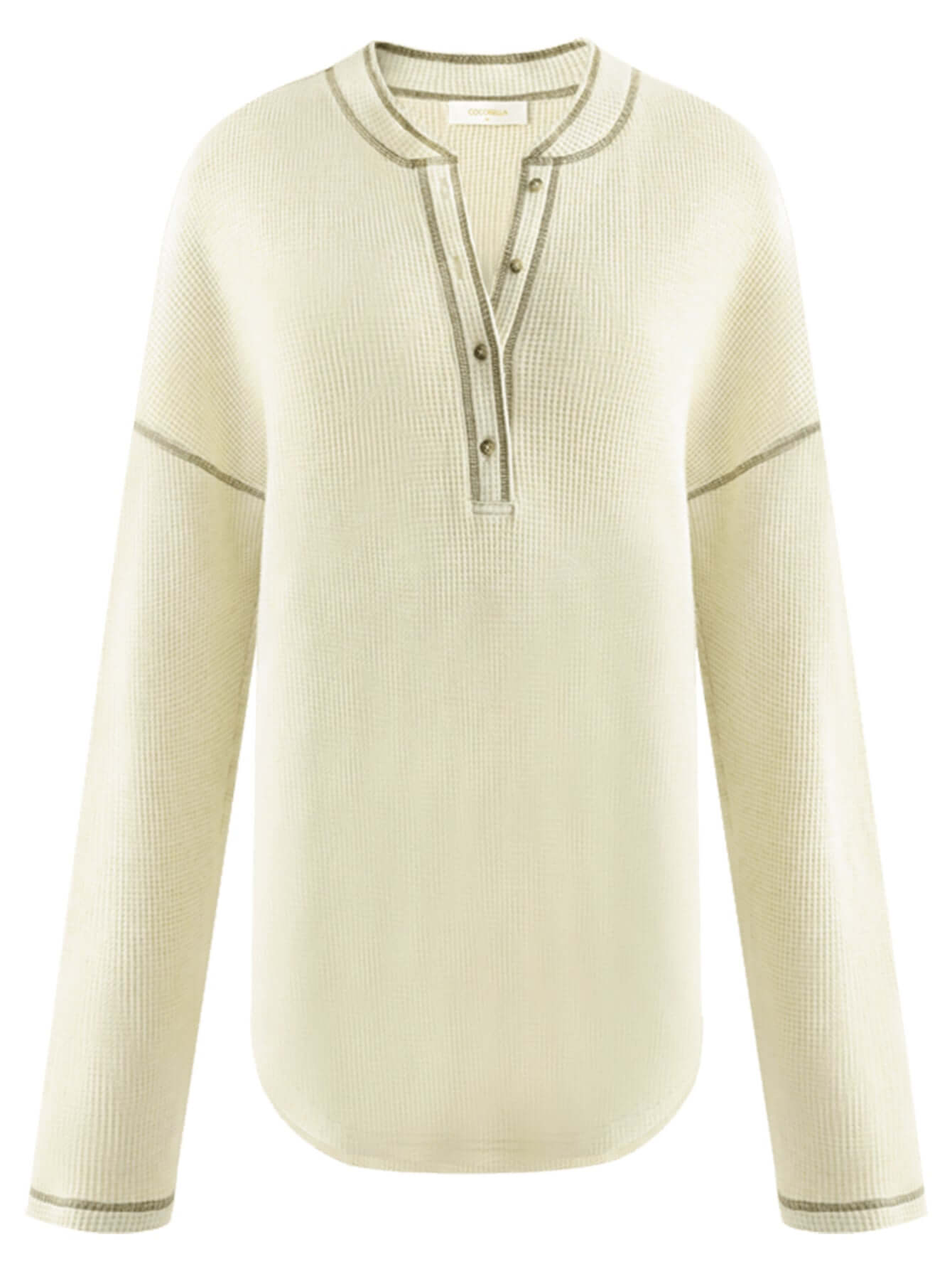 Cream Half-Button Pullover Sweater Cocobella
