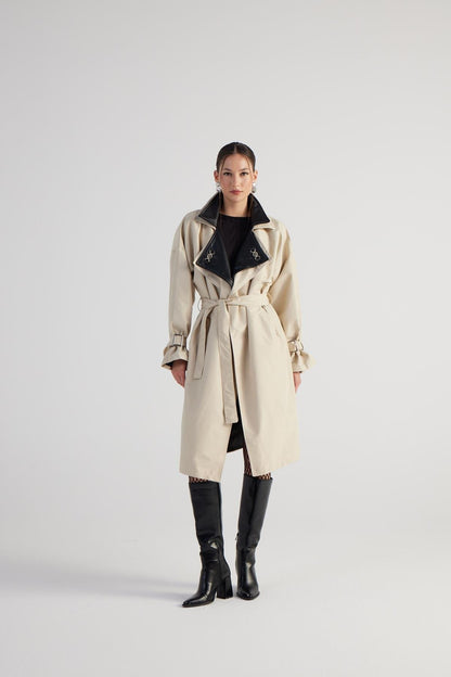 Cloak Beige Maxi Trench Coat Buy Me Fur Ltd