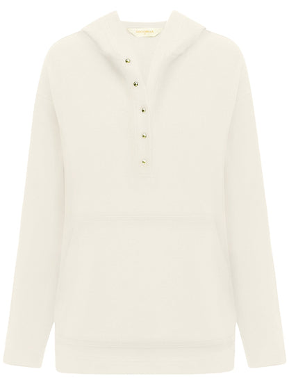 Classic Hooded Sweater with Gold Buttons Cocobella