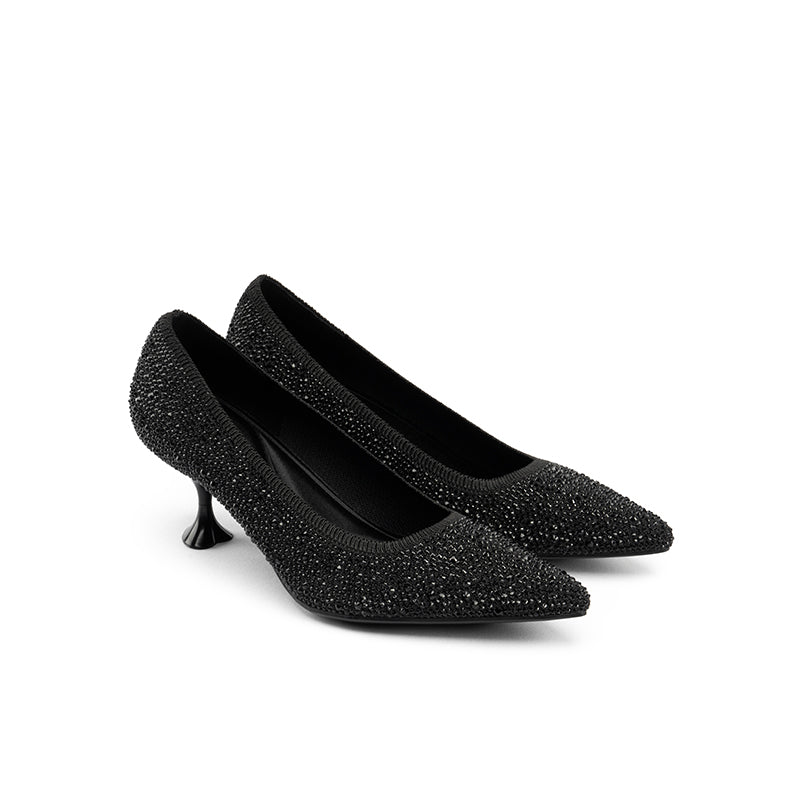 Rhinestone Kitten Heels MALOVE MZ