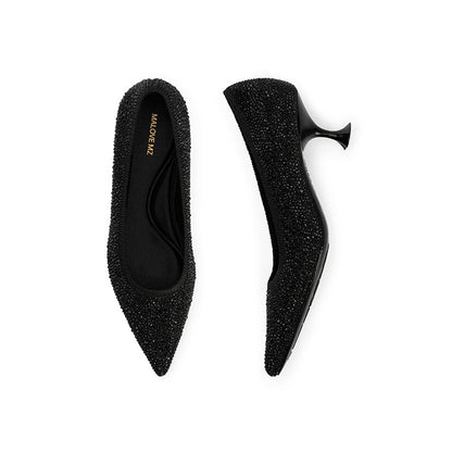 Rhinestone Kitten Heels MALOVE MZ