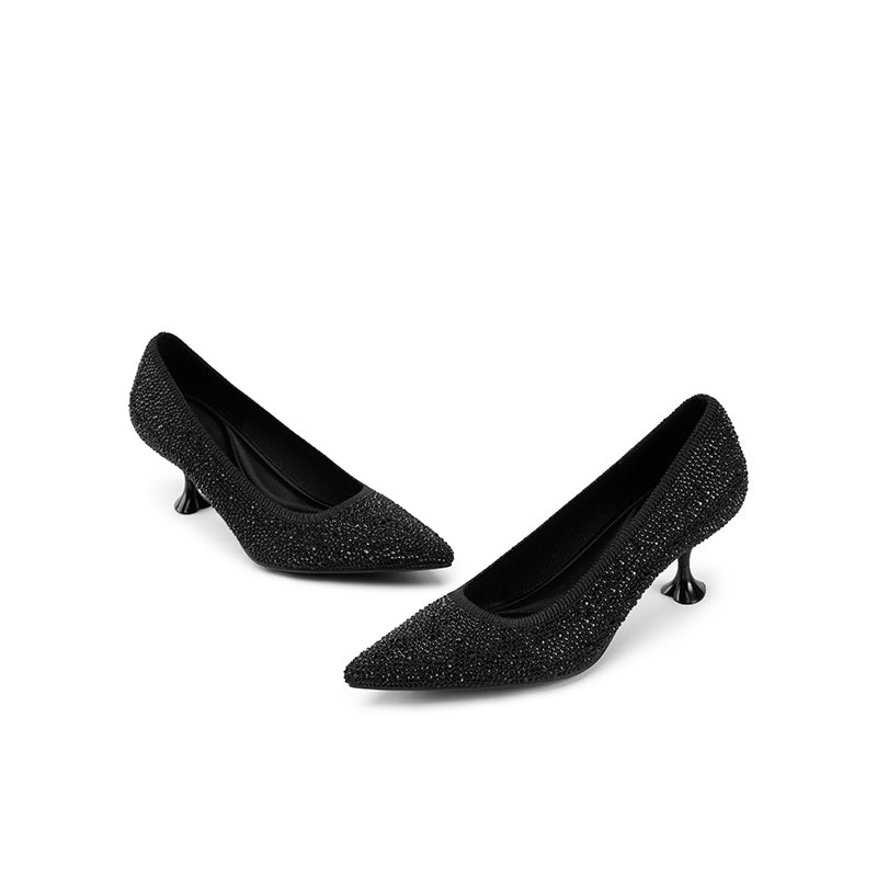 Rhinestone Kitten Heels MALOVE MZ