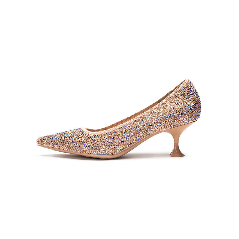 Rhinestone Kitten Heels MALOVE MZ