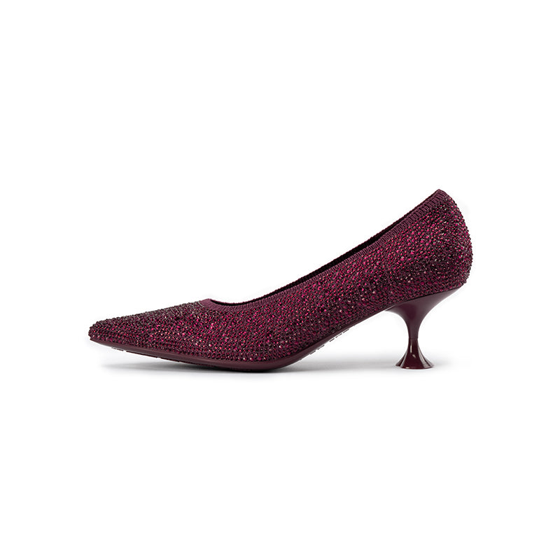 Rhinestone Kitten Heels MALOVE MZ