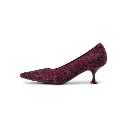 Rhinestone Kitten Heels MALOVE MZ
