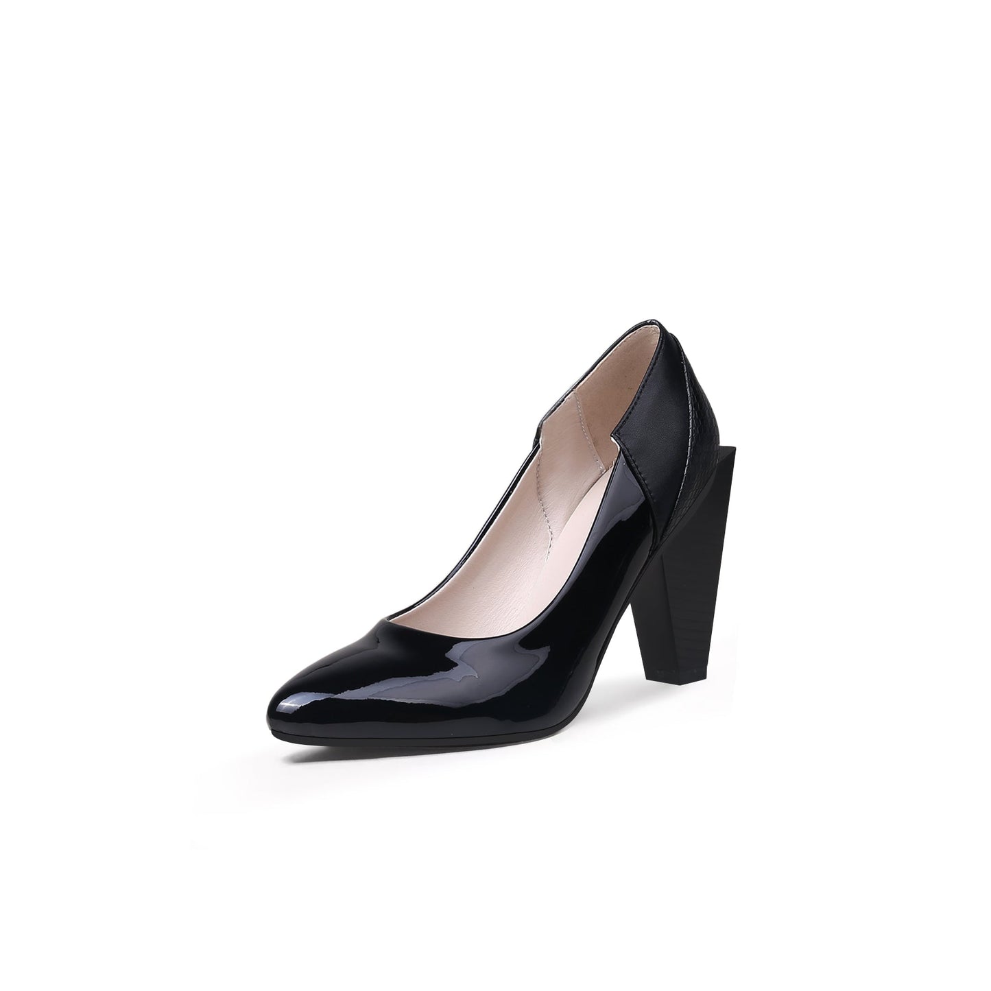 Color-Block Rhombus Heel Pumps Jady Rose