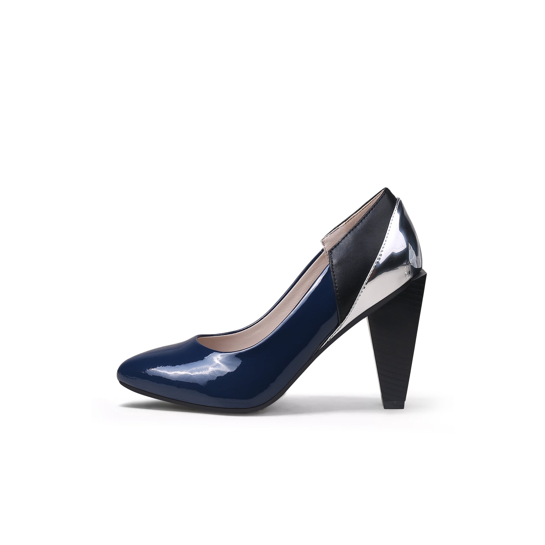 Color-Block Rhombus Heel Pumps Jady Rose