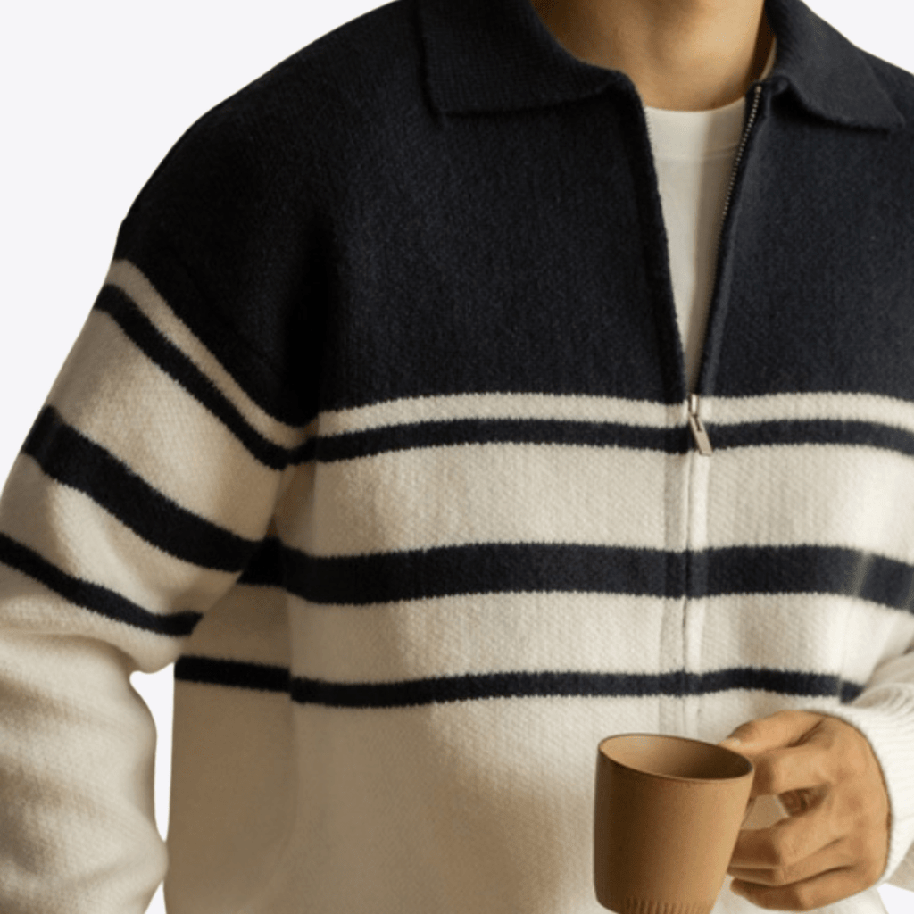 Contrast Lapel Sweater - Giovanni Battaglia