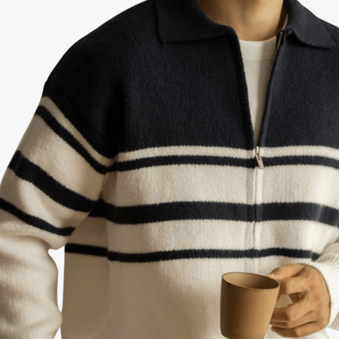 Contrast Lapel Sweater - Giovanni Battaglia