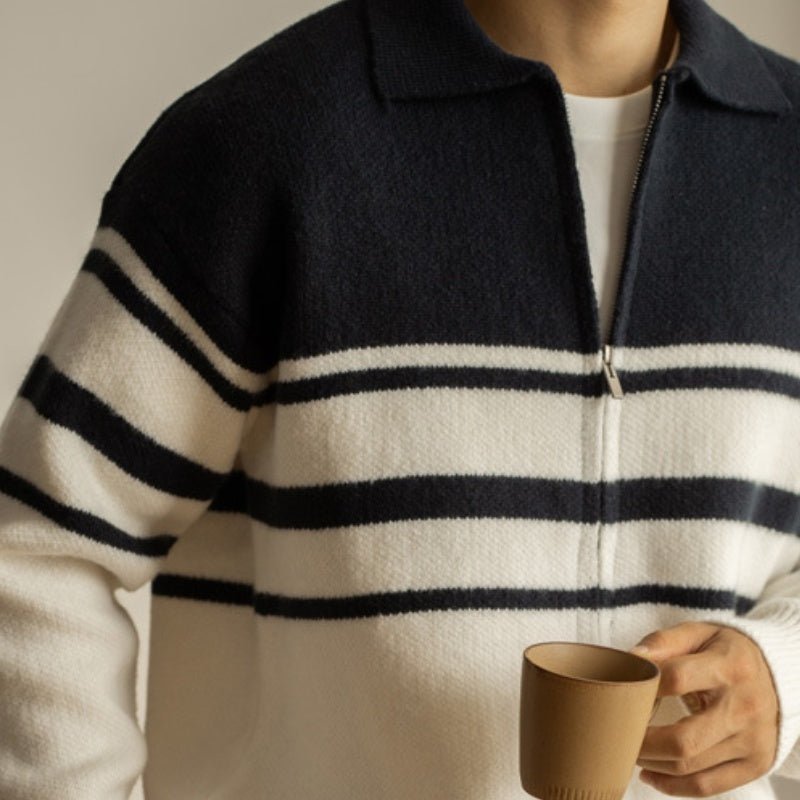 Contrast Lapel Sweater - Giovanni Battaglia