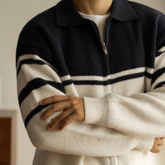 Contrast Lapel Sweater - Giovanni Battaglia