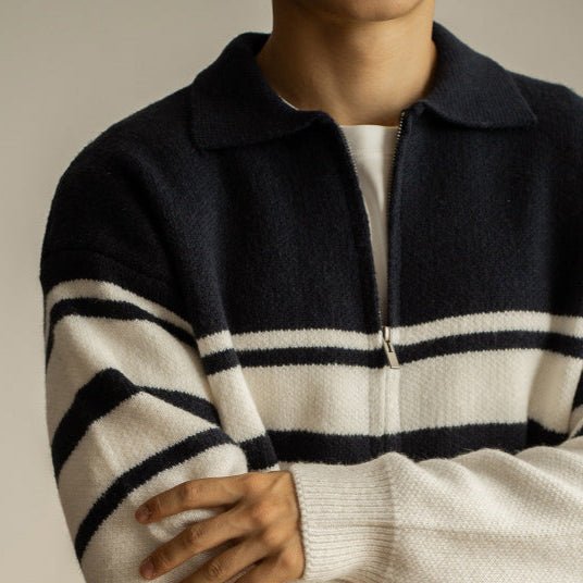 Contrast Lapel Sweater - Giovanni Battaglia