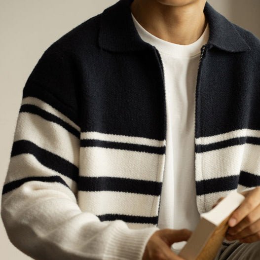 Contrast Lapel Sweater - Giovanni Battaglia