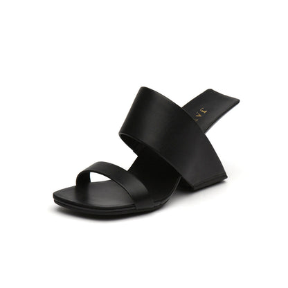 Two-Strap Square-Toe Mules Jady Rose