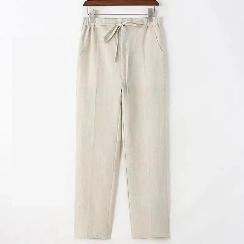 Drawstring Linen Pants - Giovanni Battaglia