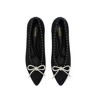 Rhinestone Bow Kitten Heels MALOVE MZ