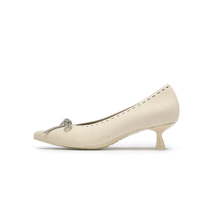Rhinestone Bow Kitten Heels MALOVE MZ