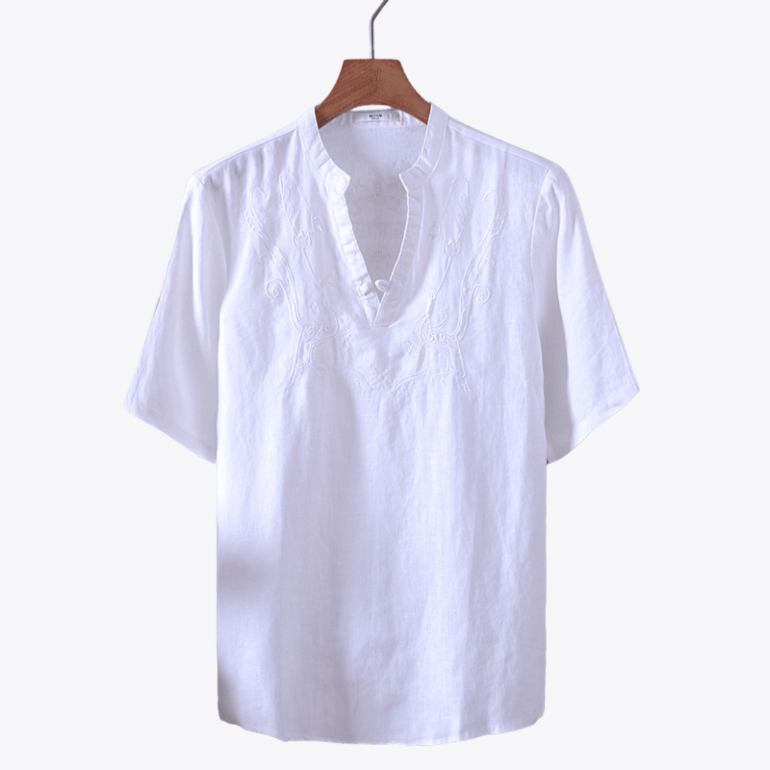 Embroidered Linen Shirt - Giovanni Battaglia