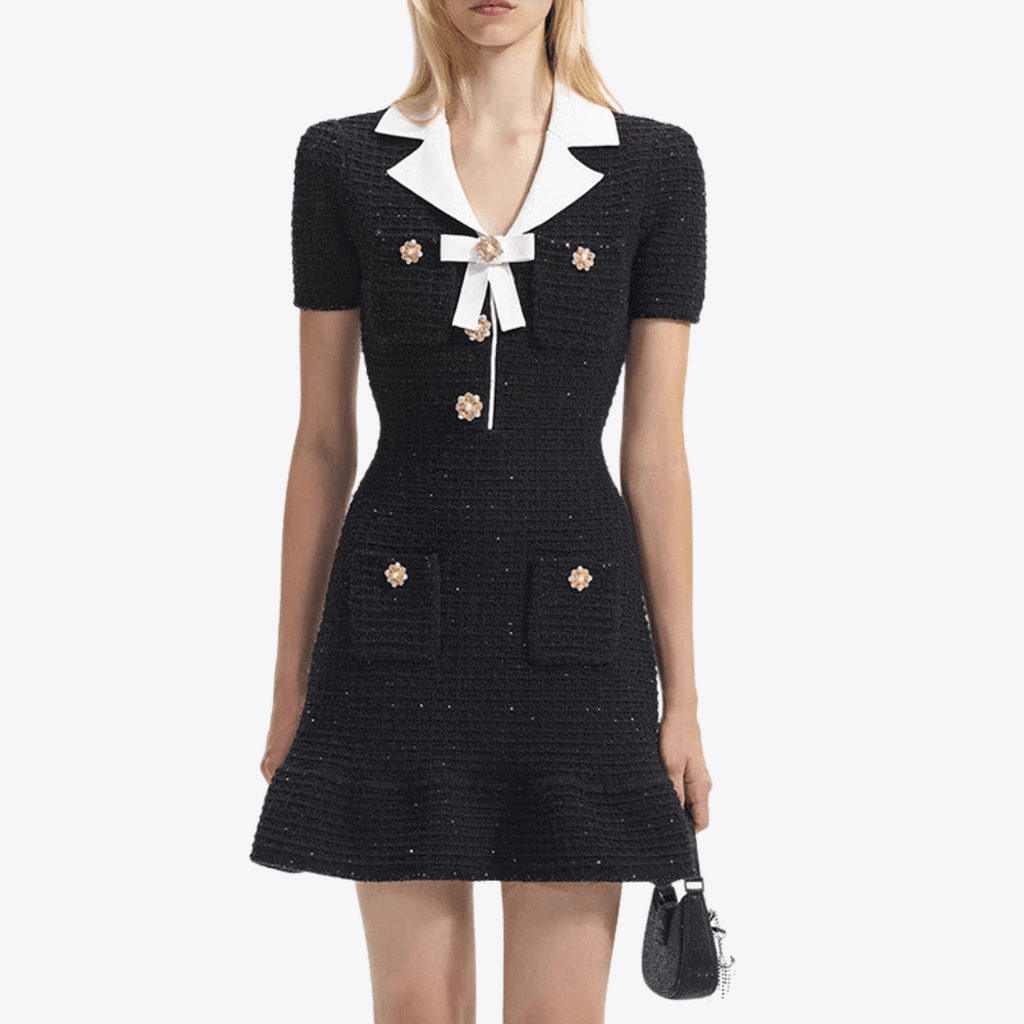 Esandro Vale™ - Button Bow Knitted Dress - Giovanni Battaglia