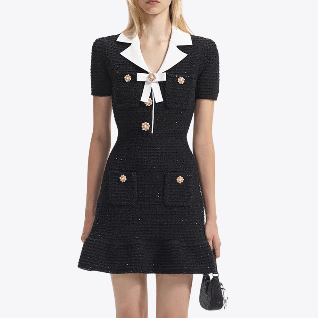 Esandro Vale™ - Button Bow Knitted Dress - Giovanni Battaglia