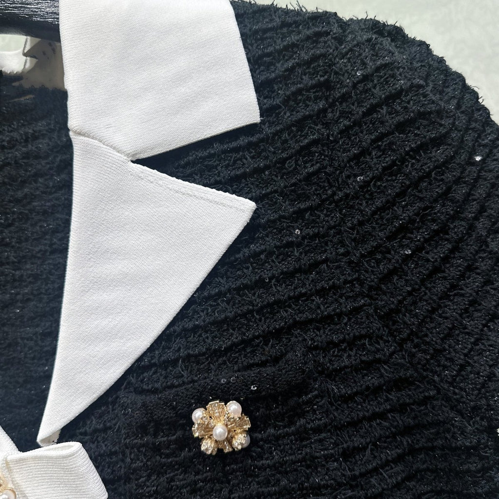 Esandro Vale™ - Button Bow Knitted Dress - Giovanni Battaglia