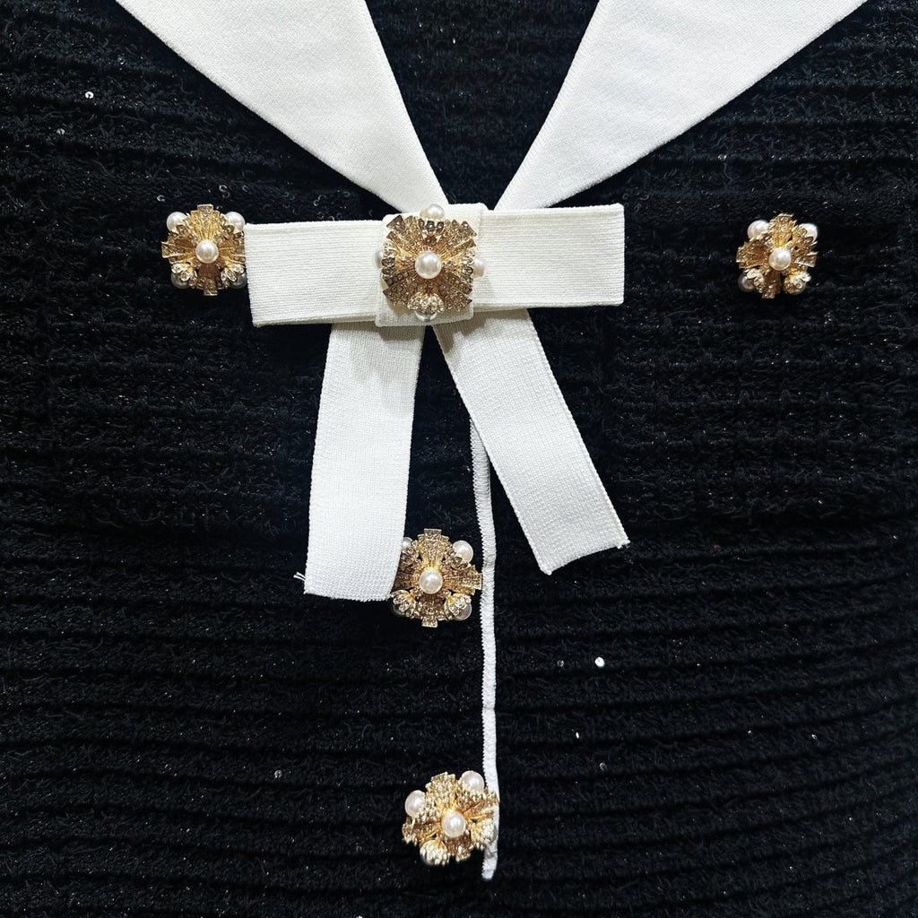 Esandro Vale™ - Button Bow Knitted Dress - Giovanni Battaglia