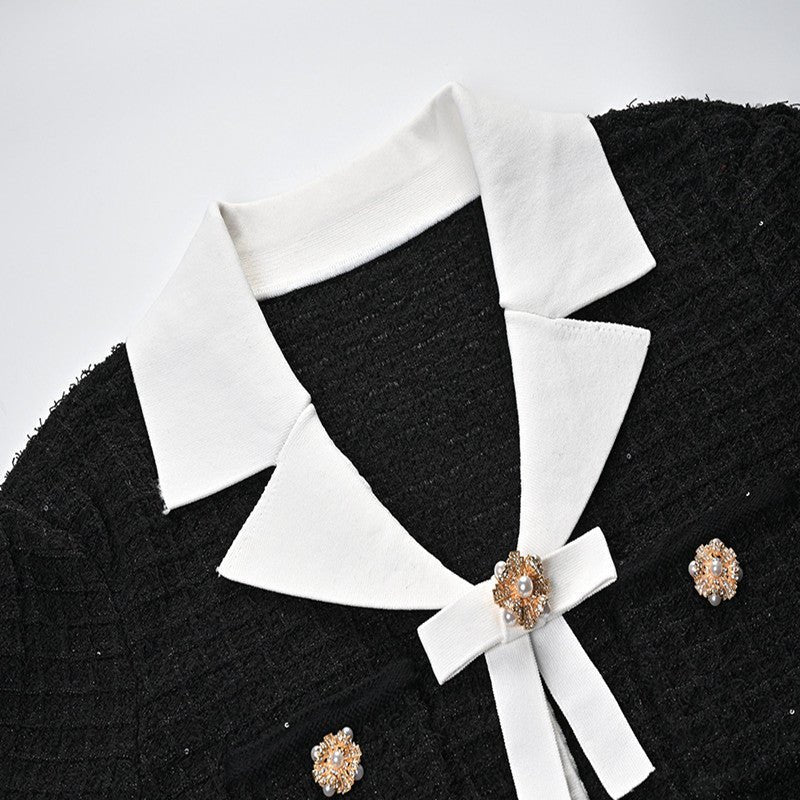 Esandro Vale™ - Button Bow Knitted Dress - Giovanni Battaglia