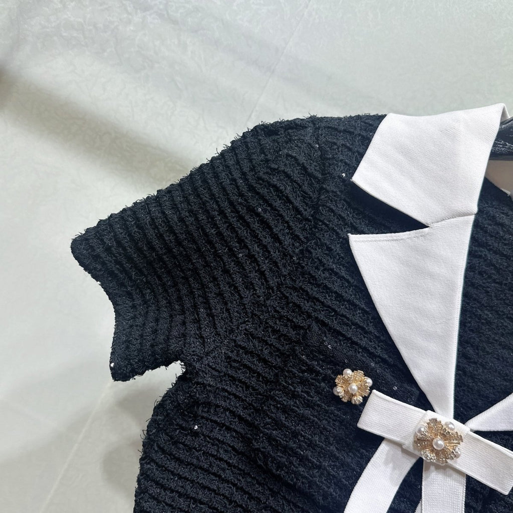 Esandro Vale™ - Button Bow Knitted Dress - Giovanni Battaglia