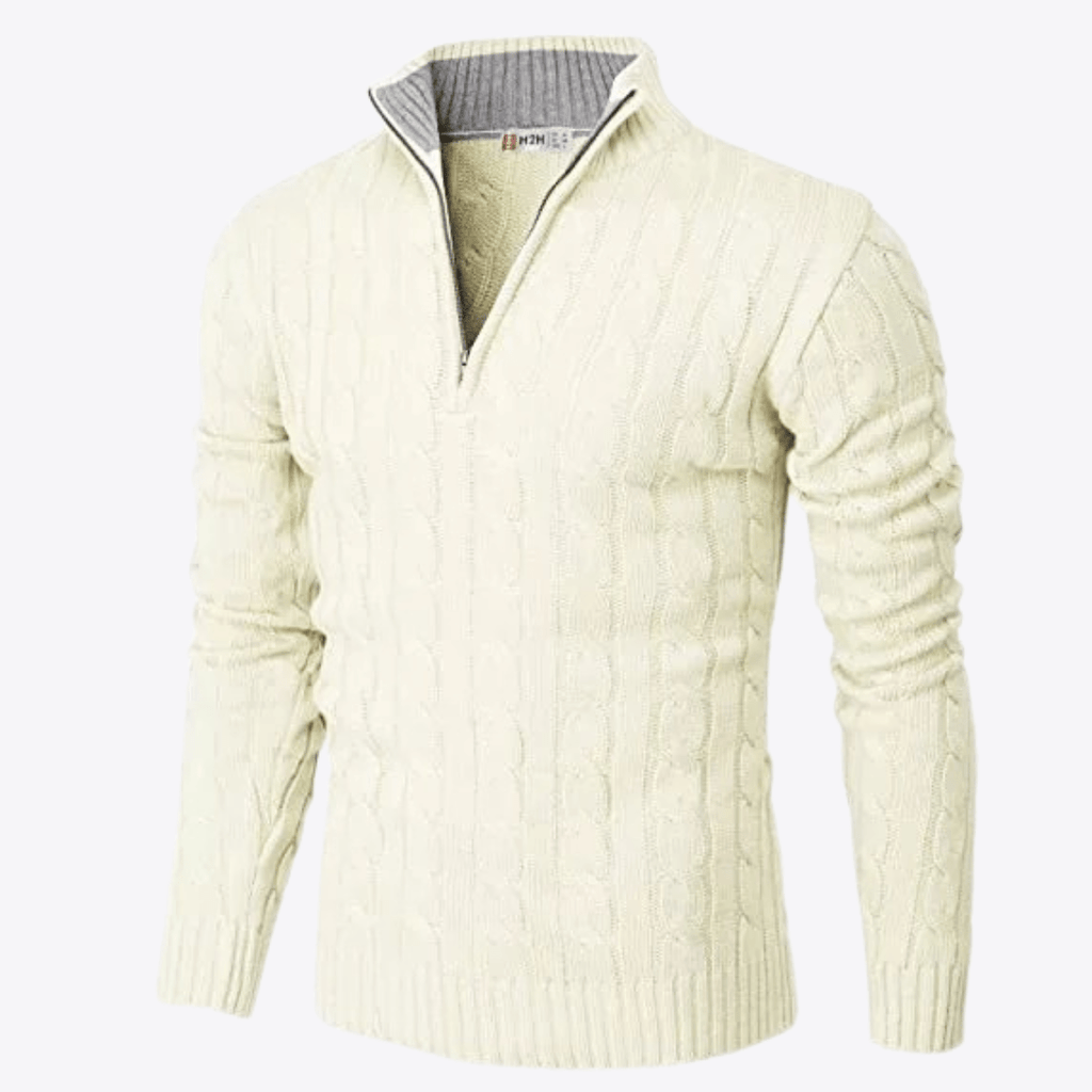 Esandro Vale™ - Patterned Quarter Zip - Up Sweater - Giovanni Battaglia