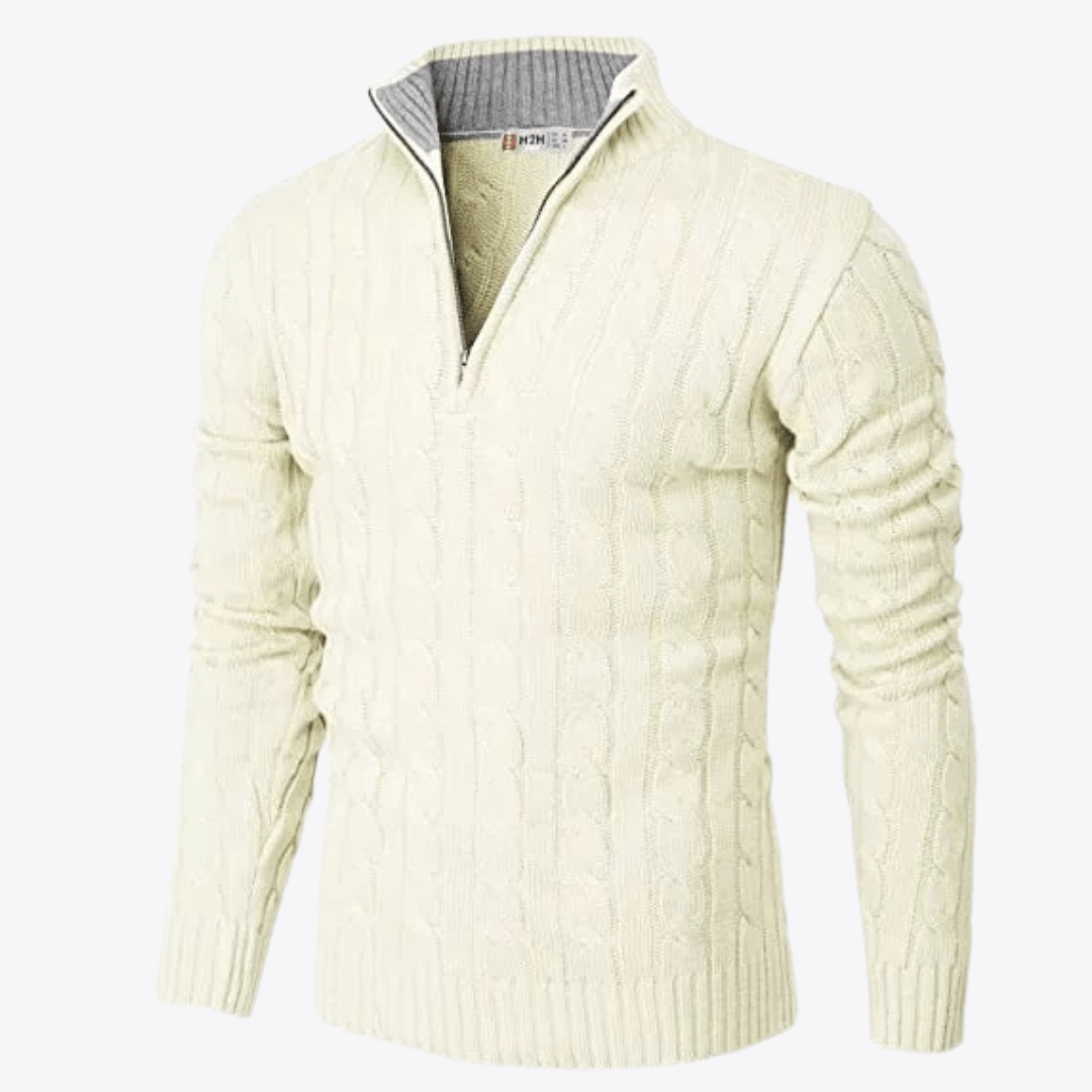 Esandro Vale™ - Patterned Quarter Zip - Up Sweater - Giovanni Battaglia