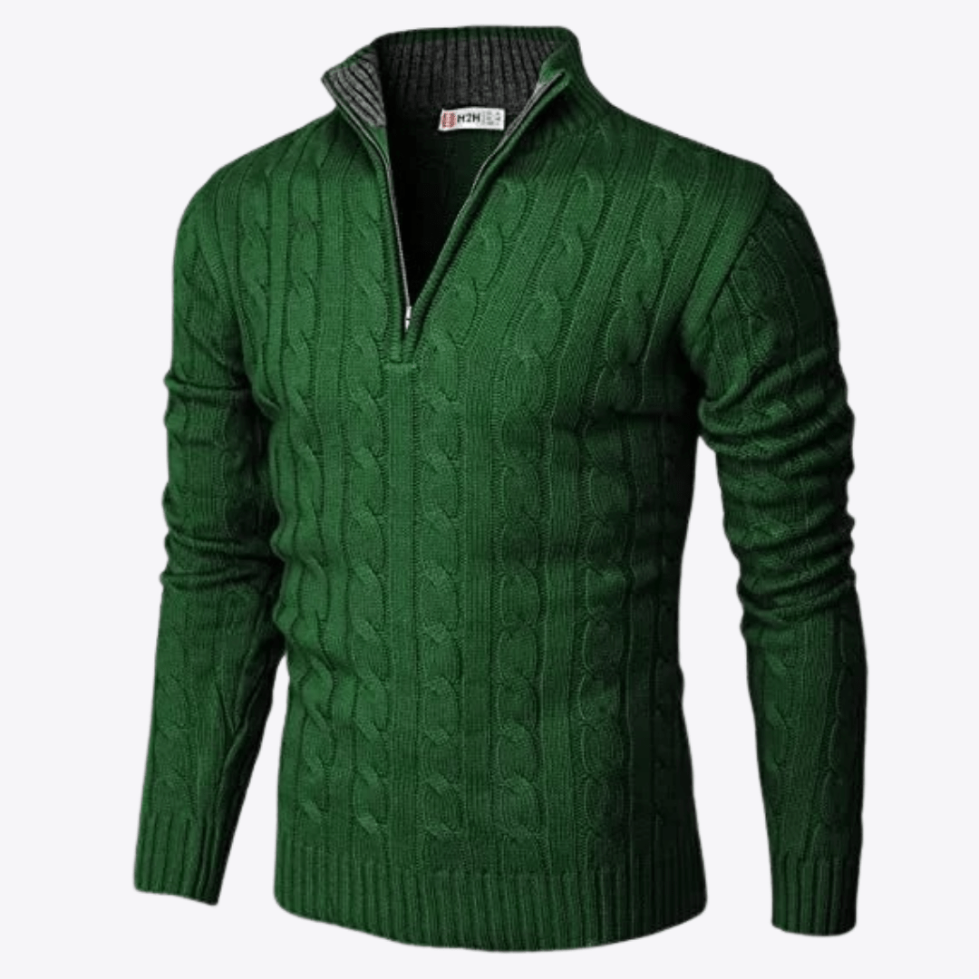 Esandro Vale™ - Patterned Quarter Zip - Up Sweater - Giovanni Battaglia