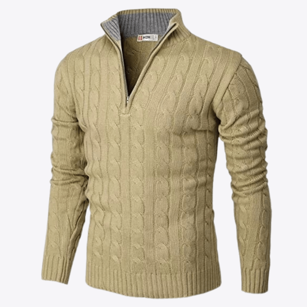 Esandro Vale™ - Patterned Quarter Zip - Up Sweater - Giovanni Battaglia