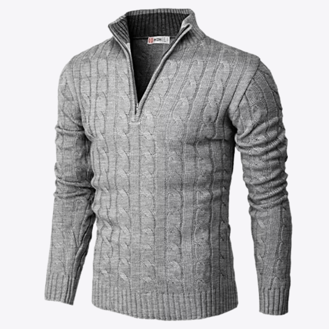 Esandro Vale™ - Patterned Quarter Zip - Up Sweater - Giovanni Battaglia