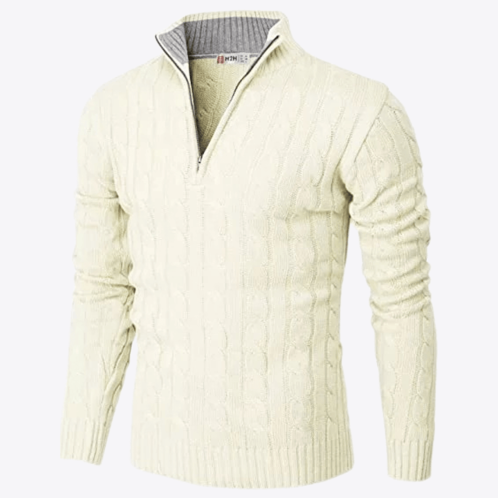Esandro Vale™ - Patterned Quarter Zip - Up Sweater - Giovanni Battaglia