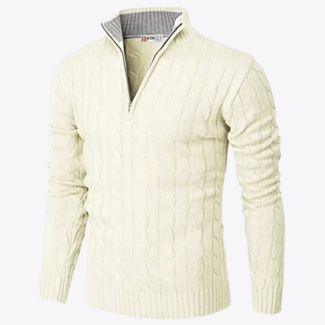 Esandro Vale™ - Patterned Quarter Zip - Up Sweater - Giovanni Battaglia