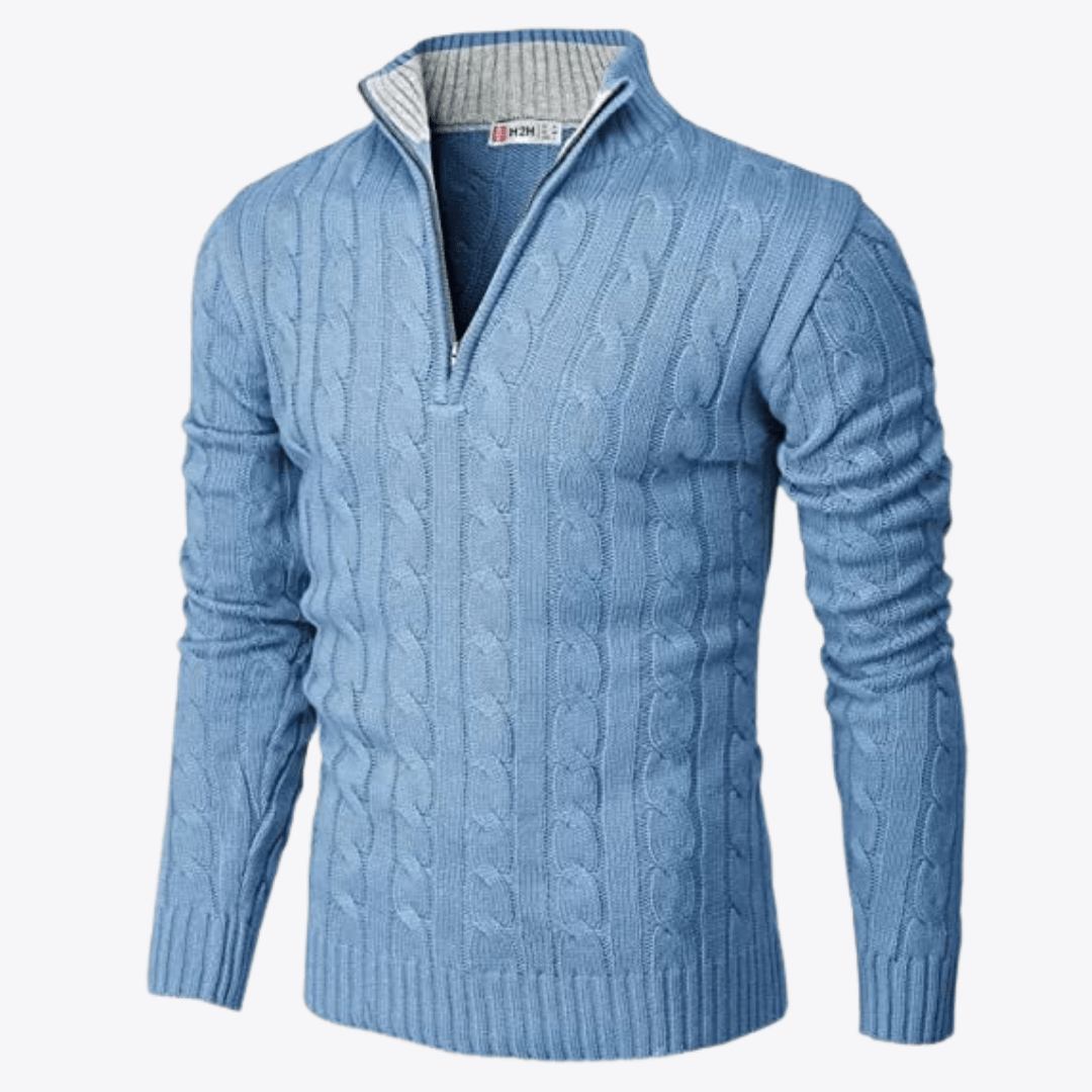 Esandro Vale™ - Patterned Quarter Zip - Up Sweater - Giovanni Battaglia