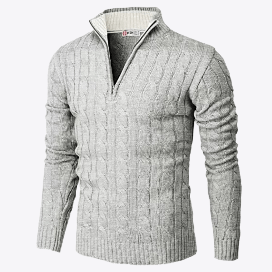 Esandro Vale™ - Patterned Quarter Zip - Up Sweater - Giovanni Battaglia