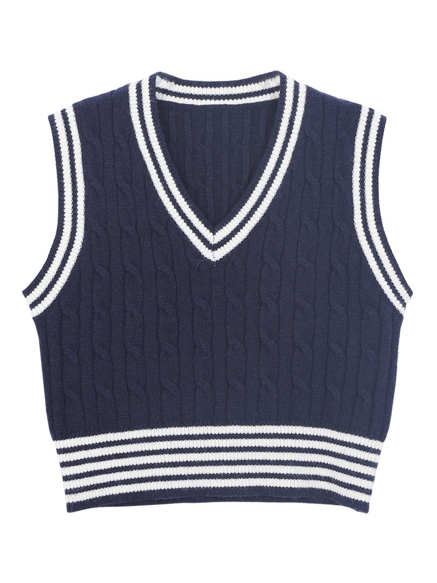 Esandro Vale™ - Striped Pullover Vest - Giovanni Battaglia