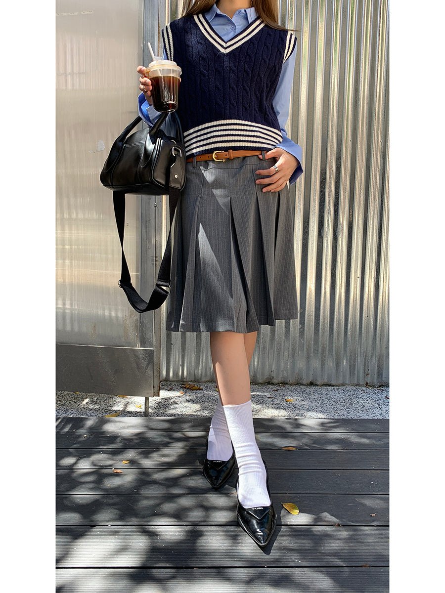 Esandro Vale™ - Striped Pullover Vest - Giovanni Battaglia