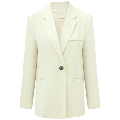 Cream Single-Breasted Blazer Cocobella