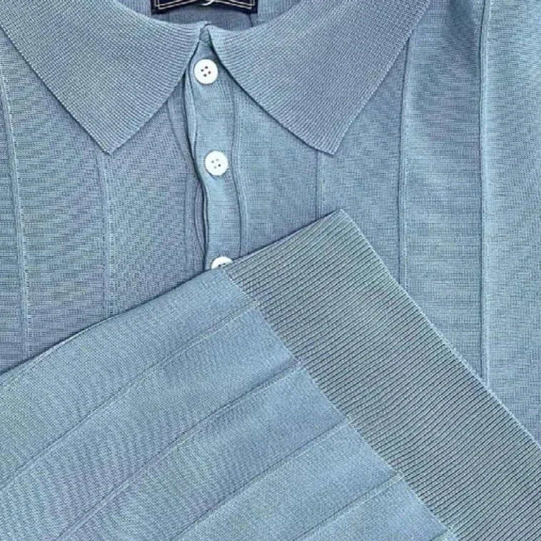 Gestreiftes Polohemd mit italienischem Kragen - Giovanni Battaglia