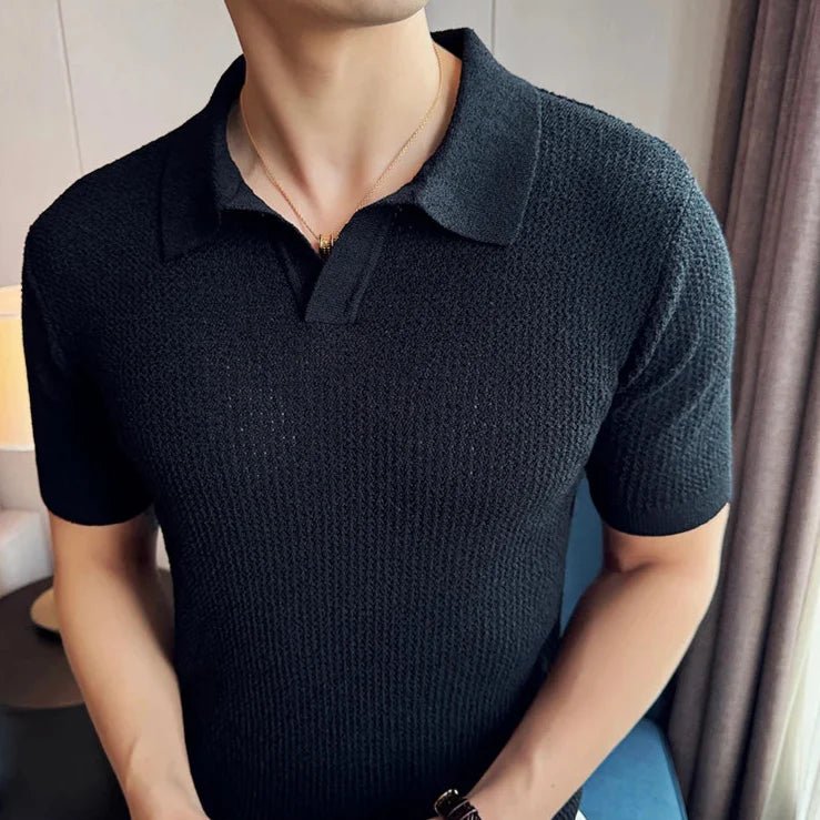 Gestricktes Polohemd mit kurzen Ärmeln - Giovanni Battaglia