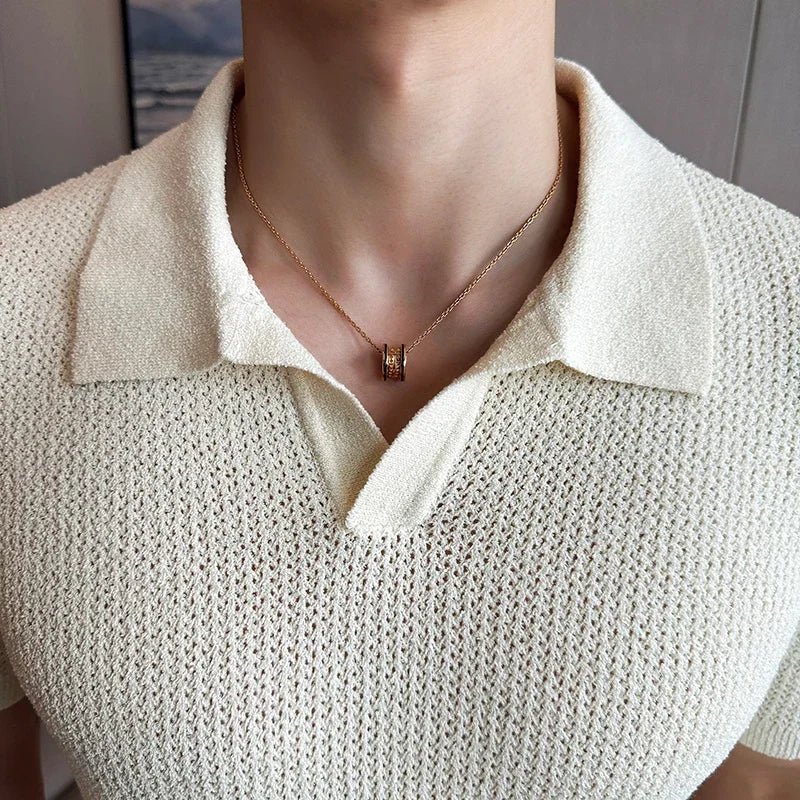 Gestricktes Polohemd mit kurzen Ärmeln - Giovanni Battaglia